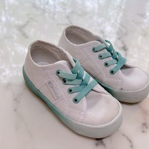 Toddler Superga White with Ombré sneakers.